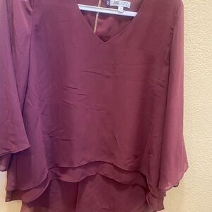 Jennifer Lopez Deep Burgundy Blouse